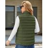 imageMAGCOMSEN Womens Puffer Vest Lightweight Stand Collar Zip 4 Pockets Puffy Vests Sleeveless Quilted Padded OuterwearArmy Green