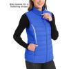 imageMAGCOMSEN Womens Puffer Vest Lightweight Stand Collar Zip 4 Pockets Puffy Vests Sleeveless Quilted Padded OuterwearAzure Blue