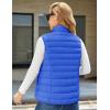 imageMAGCOMSEN Womens Puffer Vest Lightweight Stand Collar Zip 4 Pockets Puffy Vests Sleeveless Quilted Padded OuterwearAzure Blue