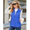 imageMAGCOMSEN Womens Puffer Vest Lightweight Stand Collar Zip 4 Pockets Puffy Vests Sleeveless Quilted Padded OuterwearAzure Blue