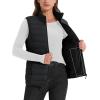 imageMAGCOMSEN Womens Puffer Vest Lightweight Stand Collar Zip 4 Pockets Puffy Vests Sleeveless Quilted Padded OuterwearBlack