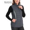 imageMAGCOMSEN Womens Puffer Vest Lightweight Stand Collar Zip 4 Pockets Puffy Vests Sleeveless Quilted Padded OuterwearDark Grey
