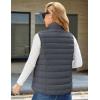 imageMAGCOMSEN Womens Puffer Vest Lightweight Stand Collar Zip 4 Pockets Puffy Vests Sleeveless Quilted Padded OuterwearDark Grey