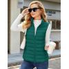 imageMAGCOMSEN Womens Puffer Vest Lightweight Stand Collar Zip 4 Pockets Puffy Vests Sleeveless Quilted Padded OuterwearEmerald Green