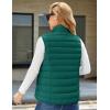 imageMAGCOMSEN Womens Puffer Vest Lightweight Stand Collar Zip 4 Pockets Puffy Vests Sleeveless Quilted Padded OuterwearEmerald Green