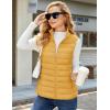 imageMAGCOMSEN Womens Puffer Vest Lightweight Stand Collar Zip 4 Pockets Puffy Vests Sleeveless Quilted Padded OuterwearGinger