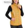 imageMAGCOMSEN Womens Puffer Vest Lightweight Stand Collar Zip 4 Pockets Puffy Vests Sleeveless Quilted Padded OuterwearGinger