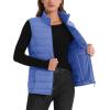 imageMAGCOMSEN Womens Puffer Vest Lightweight Stand Collar Zip 4 Pockets Puffy Vests Sleeveless Quilted Padded OuterwearLight Blue