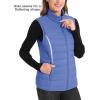 imageMAGCOMSEN Womens Puffer Vest Lightweight Stand Collar Zip 4 Pockets Puffy Vests Sleeveless Quilted Padded OuterwearLight Blue