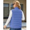 imageMAGCOMSEN Womens Puffer Vest Lightweight Stand Collar Zip 4 Pockets Puffy Vests Sleeveless Quilted Padded OuterwearLight Blue