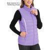 imageMAGCOMSEN Womens Puffer Vest Lightweight Stand Collar Zip 4 Pockets Puffy Vests Sleeveless Quilted Padded OuterwearLight Purple