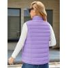 imageMAGCOMSEN Womens Puffer Vest Lightweight Stand Collar Zip 4 Pockets Puffy Vests Sleeveless Quilted Padded OuterwearLight Purple