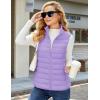 imageMAGCOMSEN Womens Puffer Vest Lightweight Stand Collar Zip 4 Pockets Puffy Vests Sleeveless Quilted Padded OuterwearLight Purple