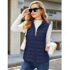 imageMAGCOMSEN Womens Puffer Vest Lightweight Stand Collar Zip 4 Pockets Puffy Vests Sleeveless Quilted Padded OuterwearNavy