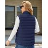 imageMAGCOMSEN Womens Puffer Vest Lightweight Stand Collar Zip 4 Pockets Puffy Vests Sleeveless Quilted Padded OuterwearNavy