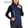 imageMAGCOMSEN Womens Puffer Vest Lightweight Stand Collar Zip 4 Pockets Puffy Vests Sleeveless Quilted Padded OuterwearNavy