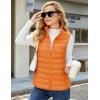 imageMAGCOMSEN Womens Puffer Vest Lightweight Stand Collar Zip 4 Pockets Puffy Vests Sleeveless Quilted Padded OuterwearOrange