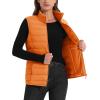 imageMAGCOMSEN Womens Puffer Vest Lightweight Stand Collar Zip 4 Pockets Puffy Vests Sleeveless Quilted Padded OuterwearOrange