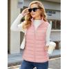 imageMAGCOMSEN Womens Puffer Vest Lightweight Stand Collar Zip 4 Pockets Puffy Vests Sleeveless Quilted Padded OuterwearPink