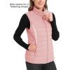 imageMAGCOMSEN Womens Puffer Vest Lightweight Stand Collar Zip 4 Pockets Puffy Vests Sleeveless Quilted Padded OuterwearPink