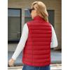 imageMAGCOMSEN Womens Puffer Vest Lightweight Stand Collar Zip 4 Pockets Puffy Vests Sleeveless Quilted Padded OuterwearTomato Red