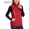 imageMAGCOMSEN Womens Puffer Vest Lightweight Stand Collar Zip 4 Pockets Puffy Vests Sleeveless Quilted Padded OuterwearTomato Red
