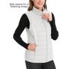imageMAGCOMSEN Womens Puffer Vest Lightweight Stand Collar Zip 4 Pockets Puffy Vests Sleeveless Quilted Padded OuterwearWhite