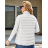 imageMAGCOMSEN Womens Puffer Vest Lightweight Stand Collar Zip 4 Pockets Puffy Vests Sleeveless Quilted Padded OuterwearWhite