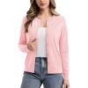 imageMAGCOMSEN Womens Cardigan Sweaters Lightweight Knit Soft Crew Neck Long Sleeve Open Front Button Spring Casual CardiganLight Pink