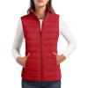 imageMAGCOMSEN Womens Puffer Vest Lightweight Stand Collar Zip 4 Pockets Puffy Vests Sleeveless Quilted Padded OuterwearTomato Red