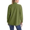 imageMAGCOMSEN Womens Corduroy Shacket Long Sleeve Button Down Shirt Spring Casual Jacket Bust Pocket Loose Fit Blouse TopsArmy Green