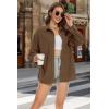 imageMAGCOMSEN Womens Corduroy Shacket Long Sleeve Button Down Shirt Spring Casual Jacket Bust Pocket Loose Fit Blouse TopsCoffee