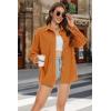 imageMAGCOMSEN Womens Corduroy Shacket Long Sleeve Button Down Shirt Spring Casual Jacket Bust Pocket Loose Fit Blouse TopsDeep Orange