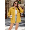 imageMAGCOMSEN Womens Corduroy Shacket Long Sleeve Button Down Shirt Spring Casual Jacket Bust Pocket Loose Fit Blouse TopsGinger