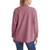 imageMAGCOMSEN Womens Corduroy Shacket Long Sleeve Button Down Shirt Spring Casual Jacket Bust Pocket Loose Fit Blouse TopsGrayish Purple