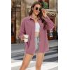 imageMAGCOMSEN Womens Corduroy Shacket Long Sleeve Button Down Shirt Spring Casual Jacket Bust Pocket Loose Fit Blouse TopsGrayish Purple