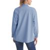 imageMAGCOMSEN Womens Corduroy Shacket Long Sleeve Button Down Shirt Spring Casual Jacket Bust Pocket Loose Fit Blouse TopsLight Blue