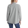imageMAGCOMSEN Womens Corduroy Shacket Long Sleeve Button Down Shirt Spring Casual Jacket Bust Pocket Loose Fit Blouse TopsLight Grey