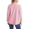 imageMAGCOMSEN Womens Corduroy Shacket Long Sleeve Button Down Shirt Spring Casual Jacket Bust Pocket Loose Fit Blouse TopsLight Pink