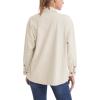 imageMAGCOMSEN Womens Corduroy Shacket Long Sleeve Button Down Shirt Spring Casual Jacket Bust Pocket Loose Fit Blouse TopsOffwhite