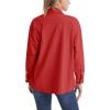 imageMAGCOMSEN Womens Corduroy Shacket Long Sleeve Button Down Shirt Spring Casual Jacket Bust Pocket Loose Fit Blouse TopsRed