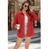 imageMAGCOMSEN Womens Corduroy Shacket Long Sleeve Button Down Shirt Spring Casual Jacket Bust Pocket Loose Fit Blouse TopsRed