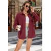 imageMAGCOMSEN Womens Corduroy Shacket Long Sleeve Button Down Shirt Spring Casual Jacket Bust Pocket Loose Fit Blouse TopsWine Red