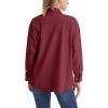 imageMAGCOMSEN Womens Corduroy Shacket Long Sleeve Button Down Shirt Spring Casual Jacket Bust Pocket Loose Fit Blouse TopsWine Red