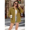 imageMAGCOMSEN Womens Corduroy Shacket Long Sleeve Button Down Shirt Spring Casual Jacket Bust Pocket Loose Fit Blouse TopsWolf Brown