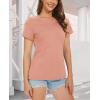 imageMAGCOMSEN Womens Cotton T Shirt VNeck Short Sleeve Shirt ClassicFit Casual Breathable Tee Summer Basic TopsApricot