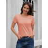 imageMAGCOMSEN Womens Cotton T Shirt VNeck Short Sleeve Shirt ClassicFit Casual Breathable Tee Summer Basic TopsApricot