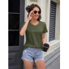 imageMAGCOMSEN Womens Cotton T Shirt VNeck Short Sleeve Shirt ClassicFit Casual Breathable Tee Summer Basic TopsArmy Green