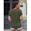 imageMAGCOMSEN Womens Cotton T Shirt VNeck Short Sleeve Shirt ClassicFit Casual Breathable Tee Summer Basic TopsArmy Green