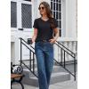 imageMAGCOMSEN Womens Cotton T Shirt VNeck Short Sleeve Shirt ClassicFit Casual Breathable Tee Summer Basic TopsBlack